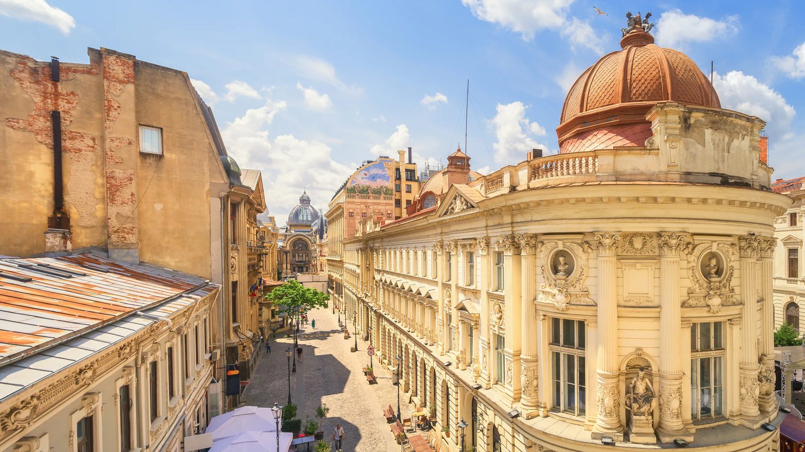 Architectural view of Bucharest old town
