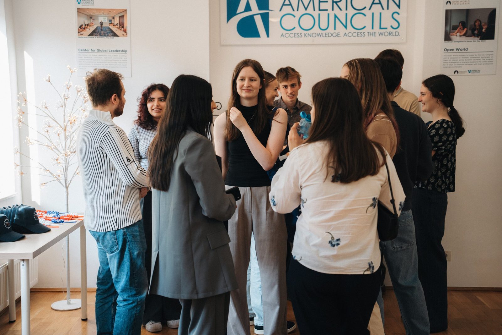 Guests talking in small groups at the ALC Romania launch